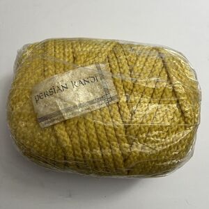 Vintage Persian Kandi Braided Cord Macrame Knotting Weaving Yellow